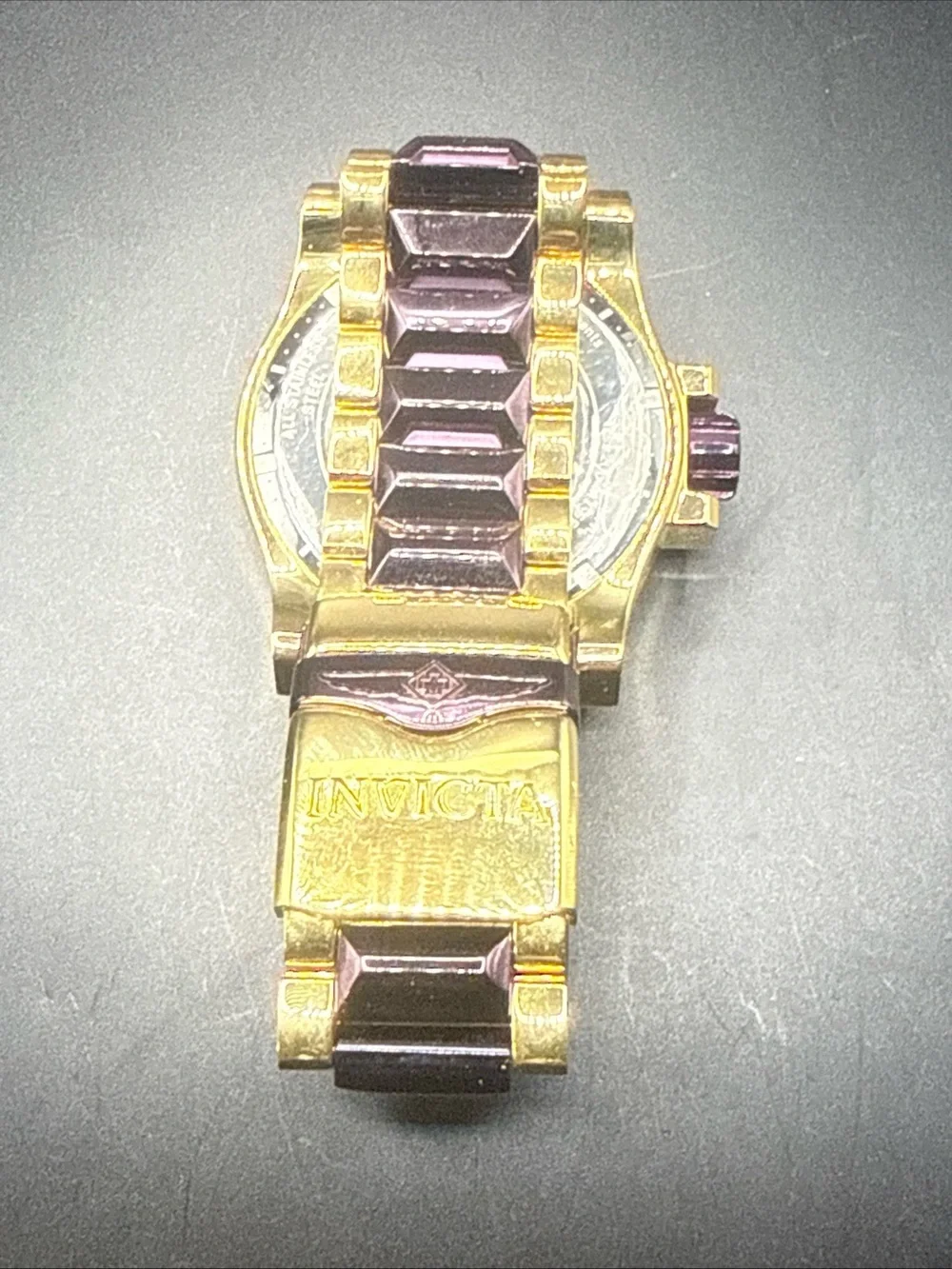 Invicta Excursion model 33349 MOP Dial Purple Gold Tone